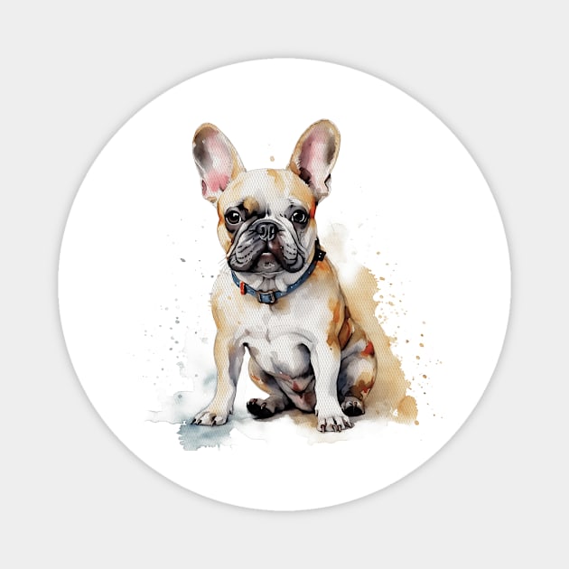 French Bulldog Watercolor Style Magnet by Gadsengarland.Art